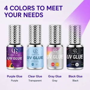 EaseGlam 0.3S UV Eyelash Glue for Lash Extension Black 4 Color